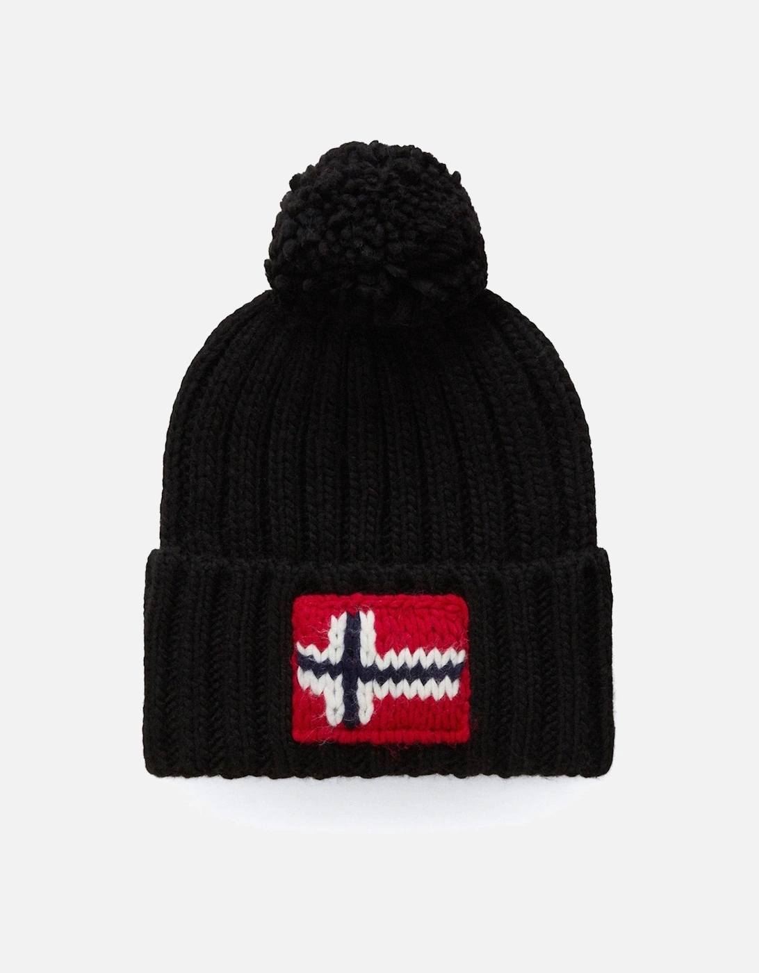 Napapijri Men's Black Semiury Pom Beanie Size 5