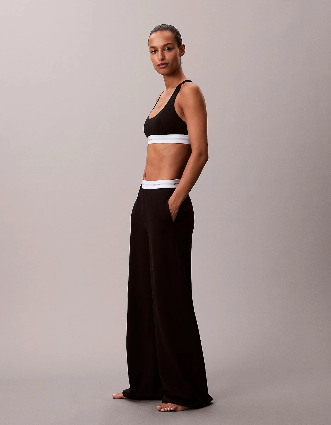 LOGO JERSEY PANT Womens Black
