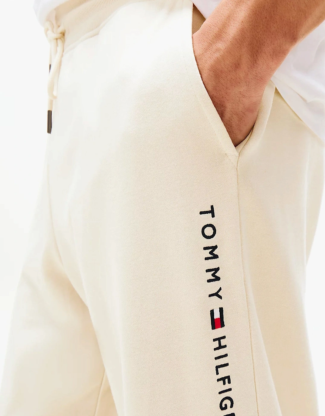 TH Original Mens Logo Lounge Joggers Off White Newsprint