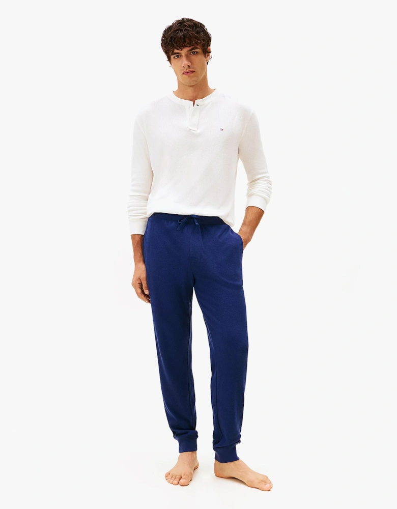 WAFFLE PANT Mens Cuffed Joggers Navy
