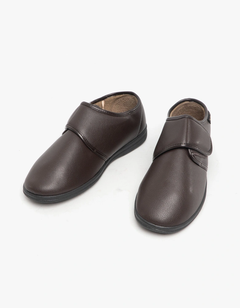 CHRIS Mens Full Slippers Brown