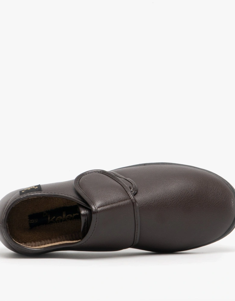 CHRIS Mens Full Slippers Brown
