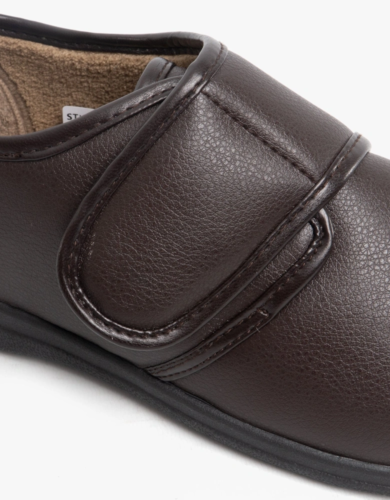 CHRIS Mens Full Slippers Brown