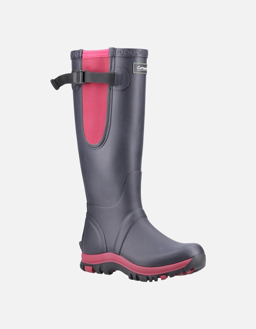 Milton Rubber Women's Navy/Pink Wellington Boots, 6 of 5
