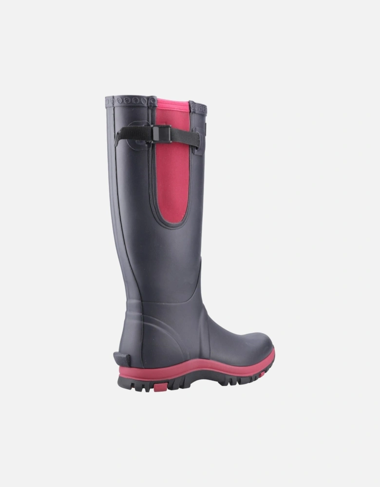 Milton Rubber Women's Navy/Pink Wellington Boots