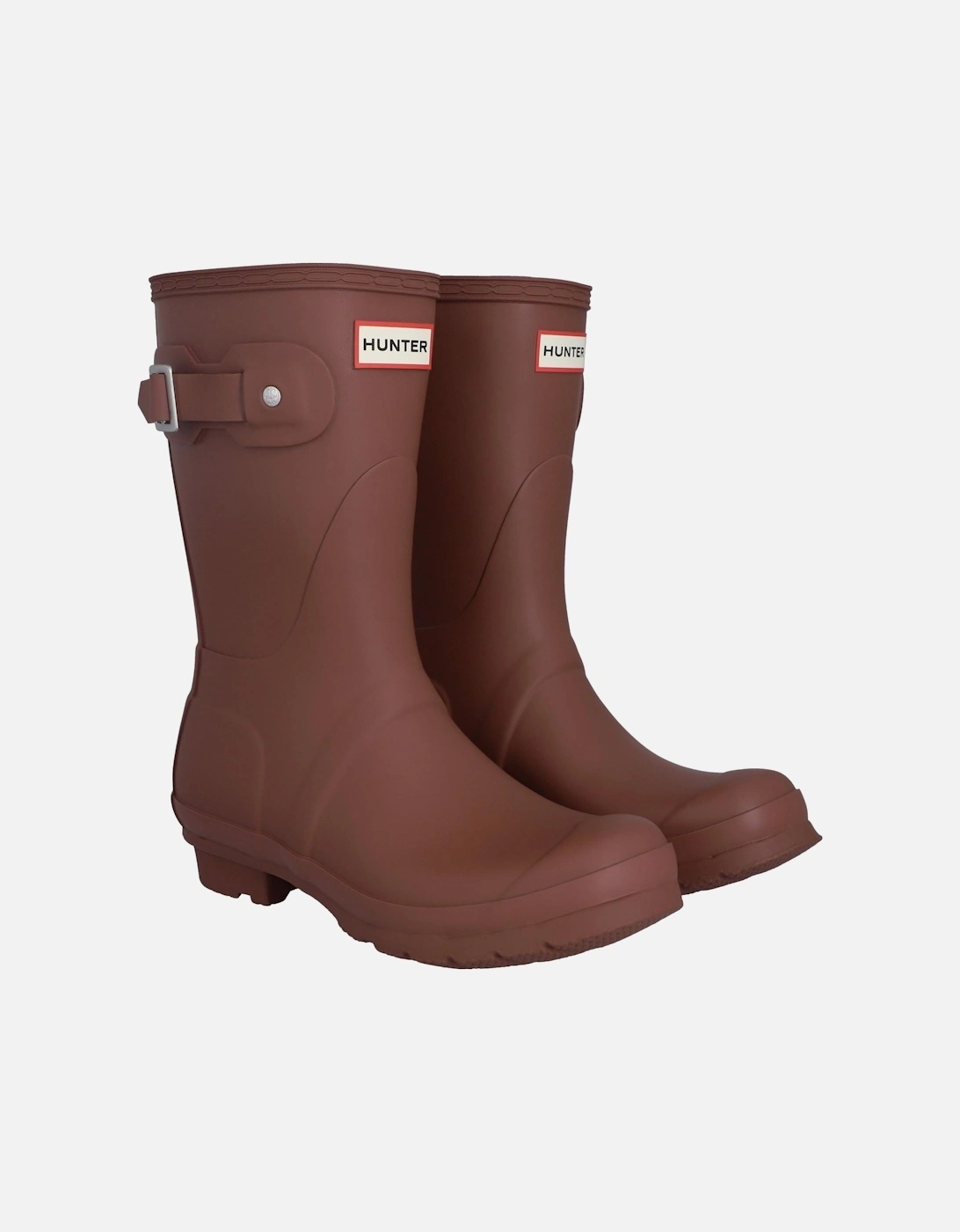 Women's Hunter Original Short Boot Rubber Women's Merlot Wellington Boots - Brown - Size: 5