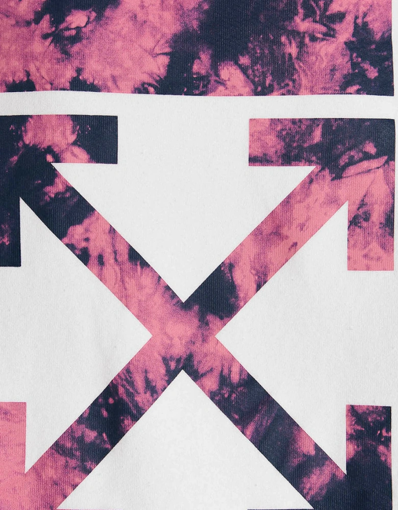 Tie Dye Arrow Crewneck White