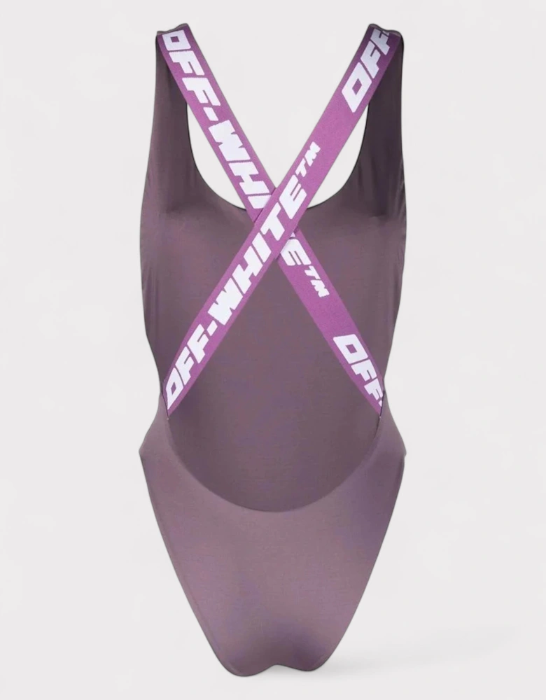 Logo Band Swimsuit Violet