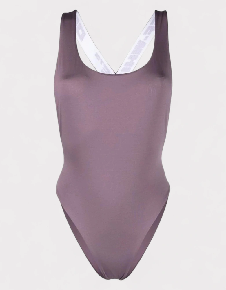 Logo Band Swimsuit Violet