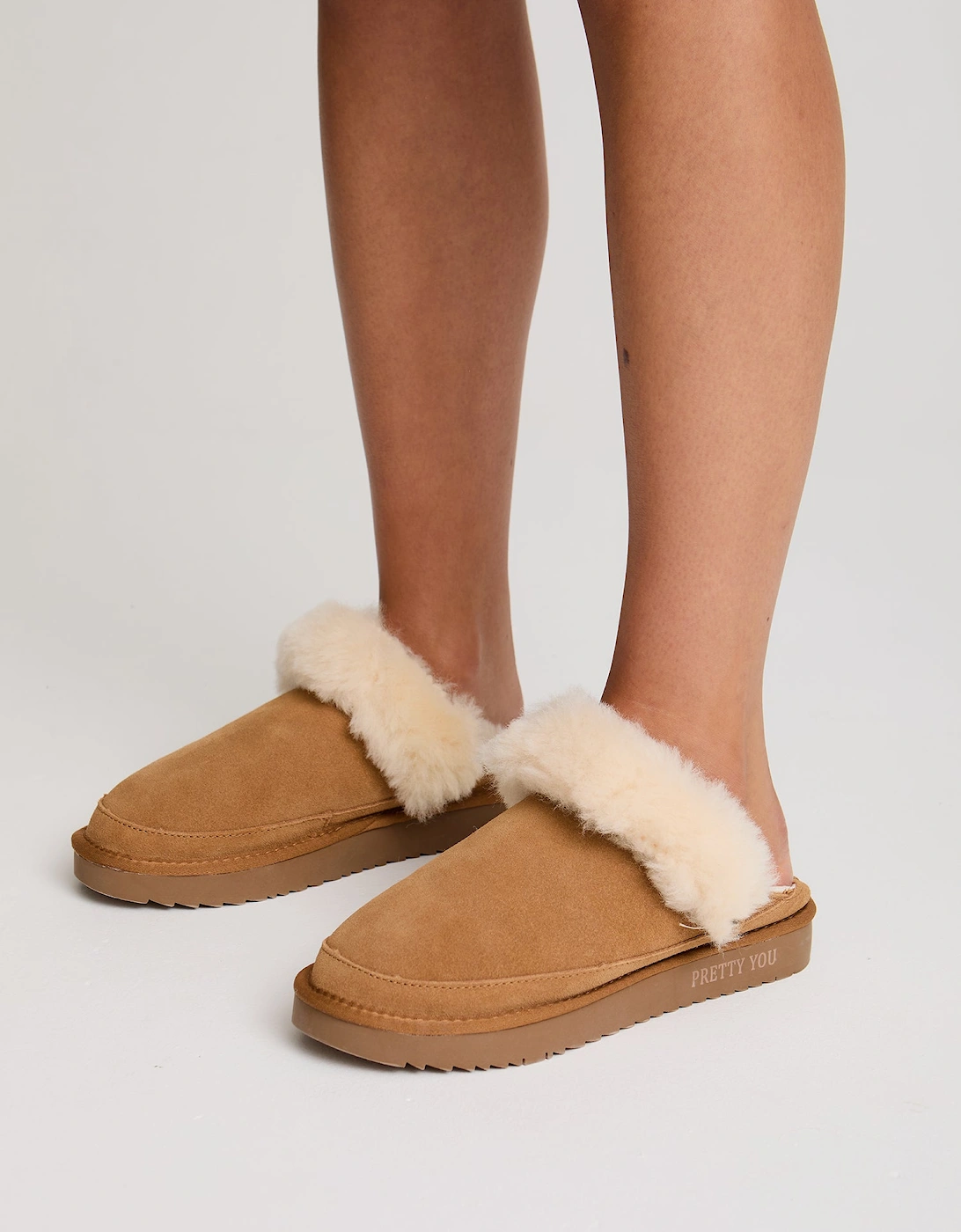 Hallie Sheepskin Multiway Slippers in Chestnut