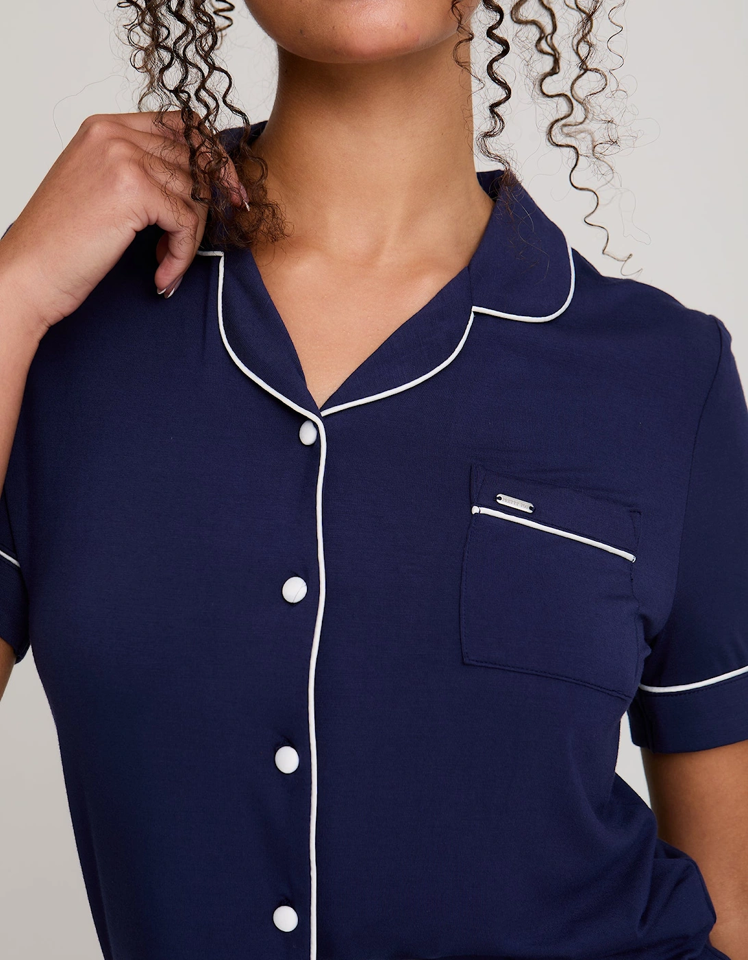 Bamboo Shirt Short Set in Midnight