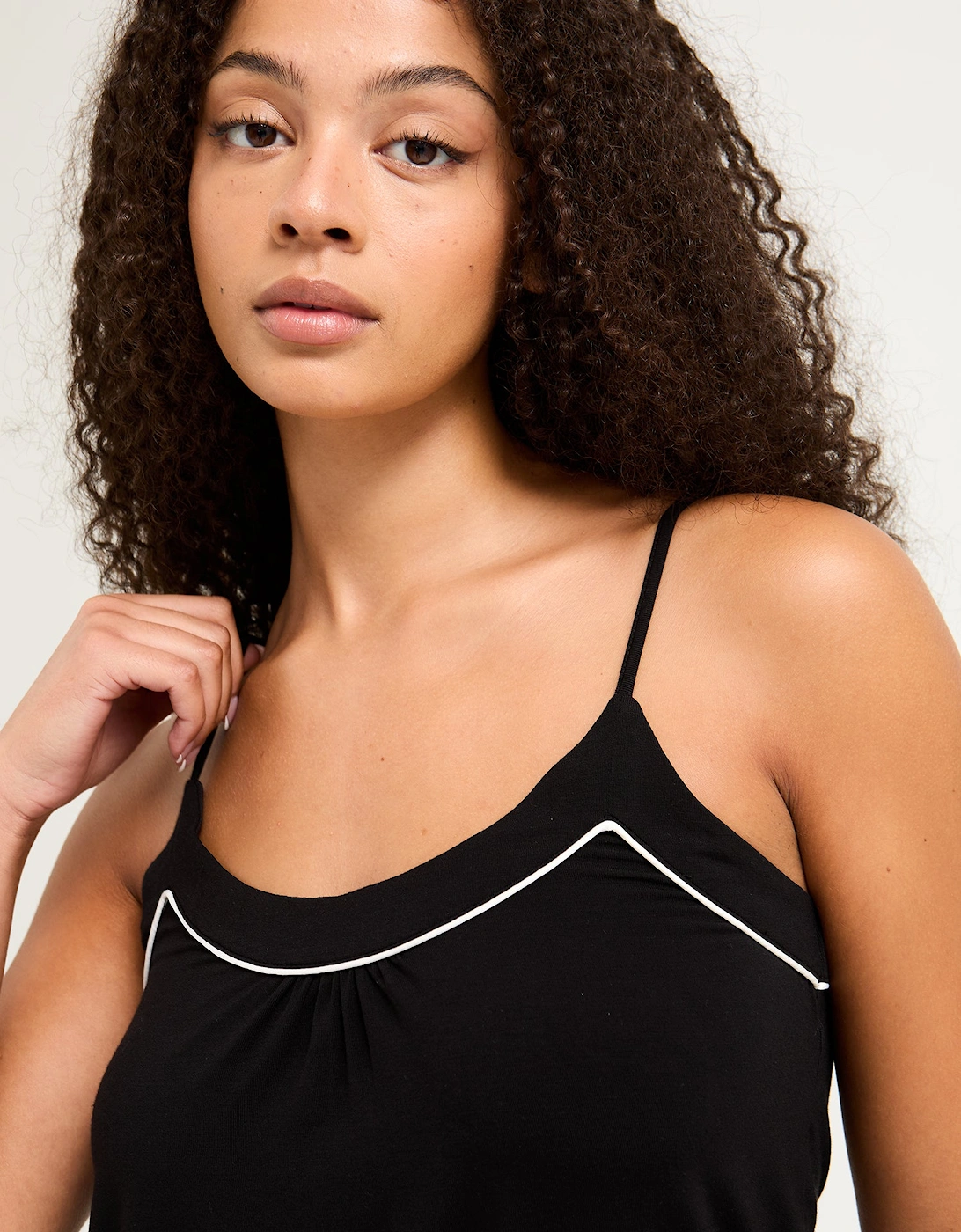 Bamboo Cami Short Pyjama Set in Black