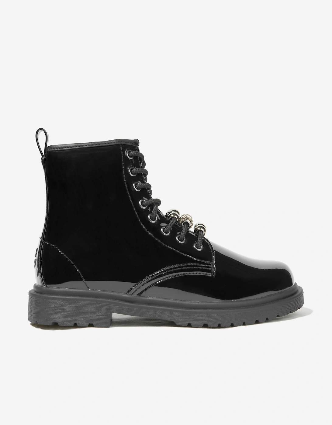 Girls Willow Patent Boots in Black, 5 of 4