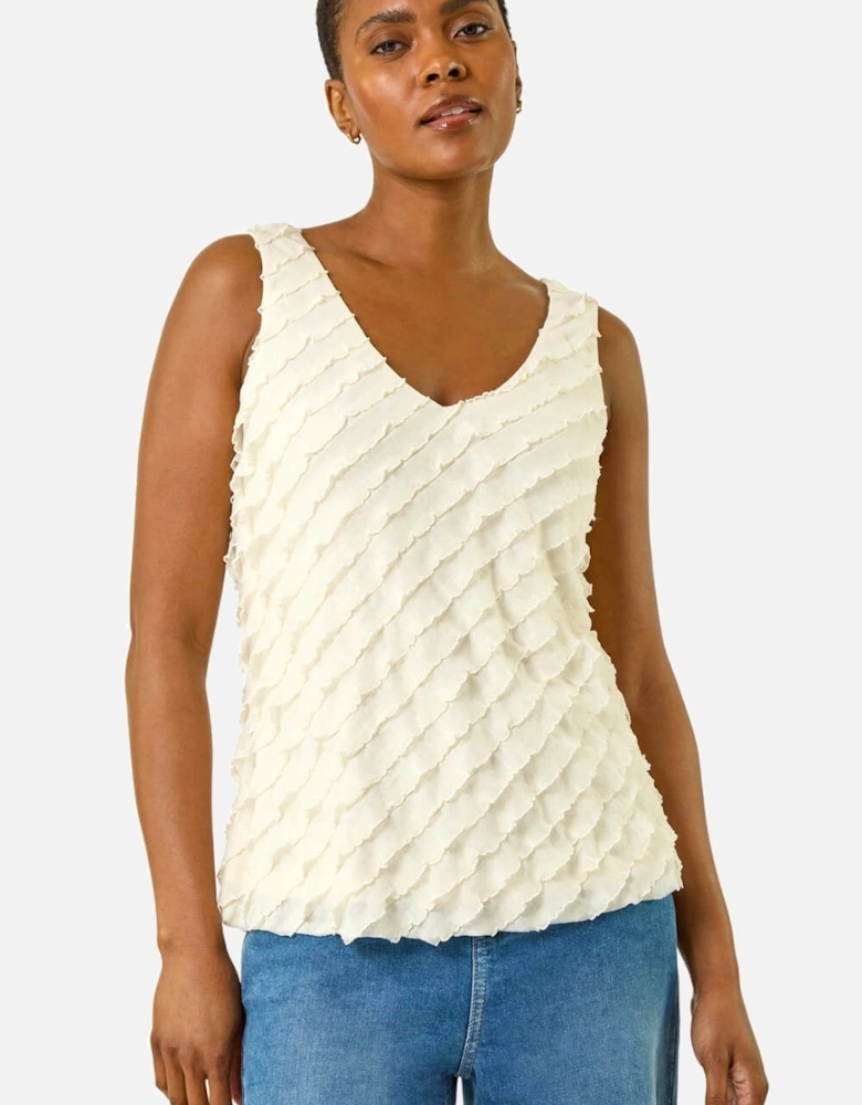 Shimmer Frill V-Neck Vest Top