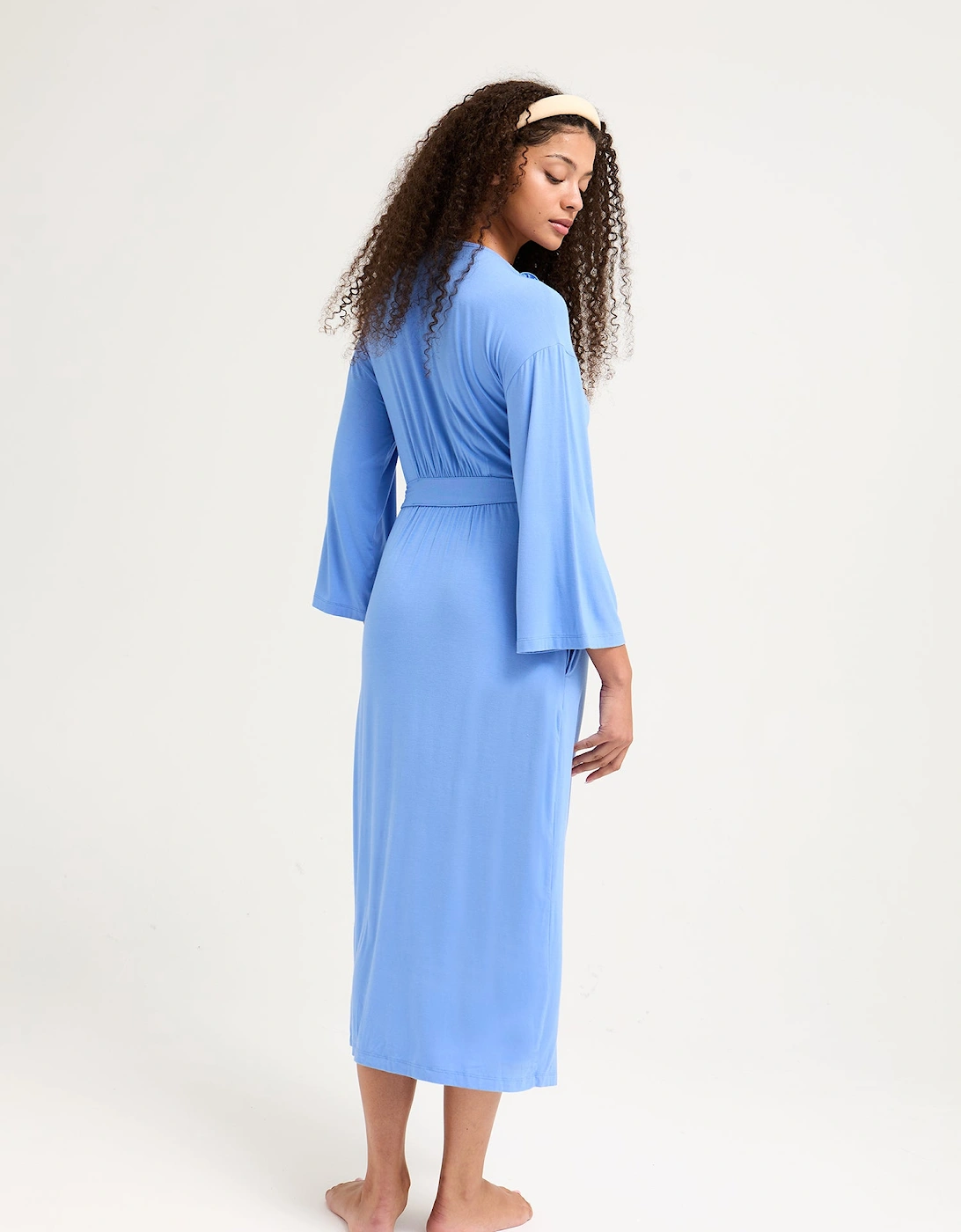 Bamboo Frill Kimono in Cornflower Blue