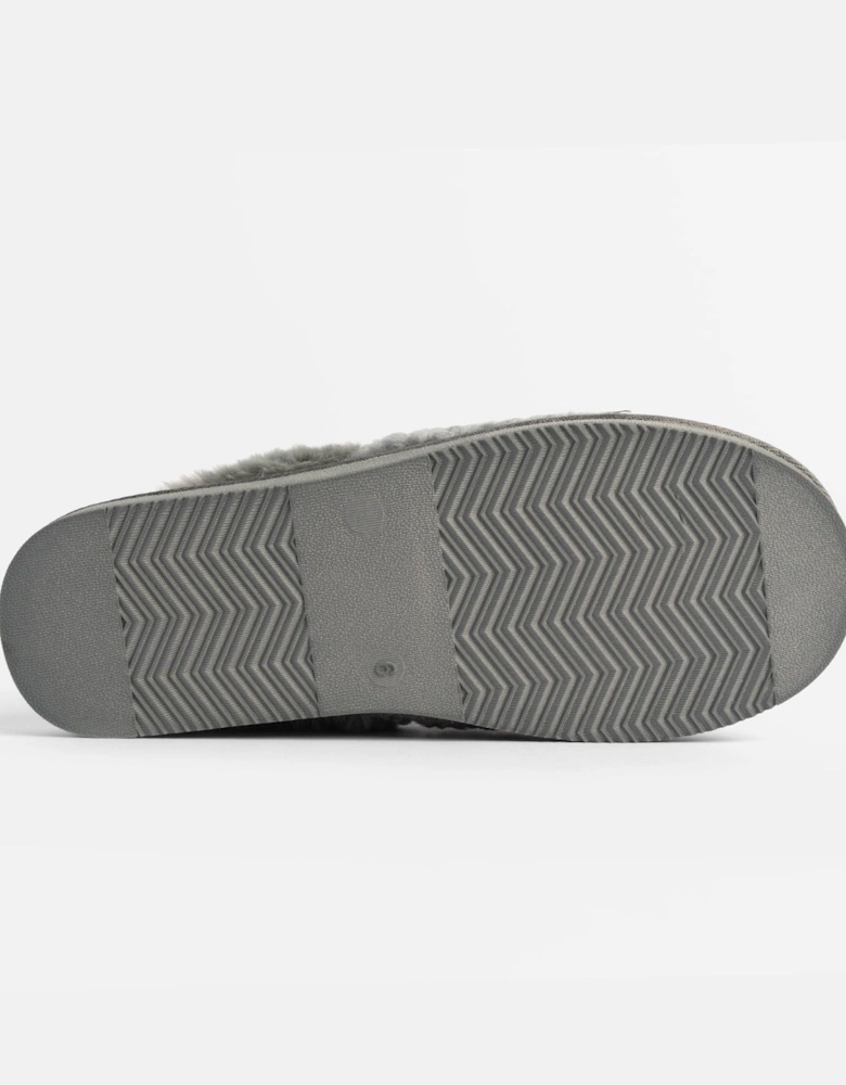 Jo & Joe HELGA Womens Mule Faux Fur Slippers Grey
