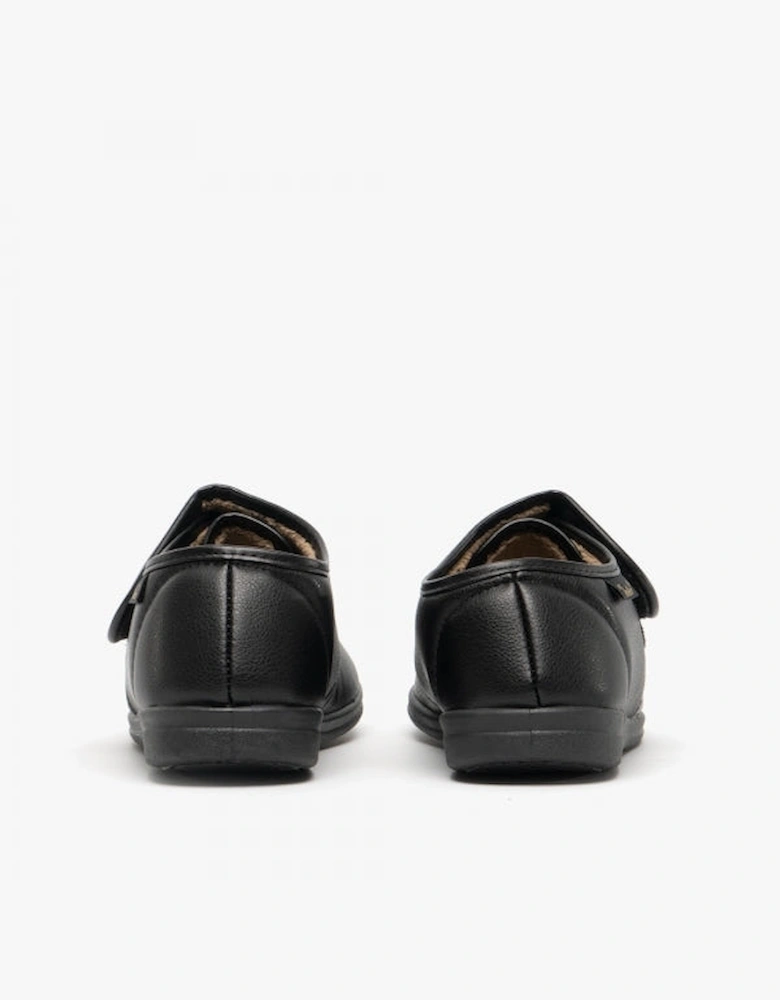 CHRIS Mens Full Slippers Black