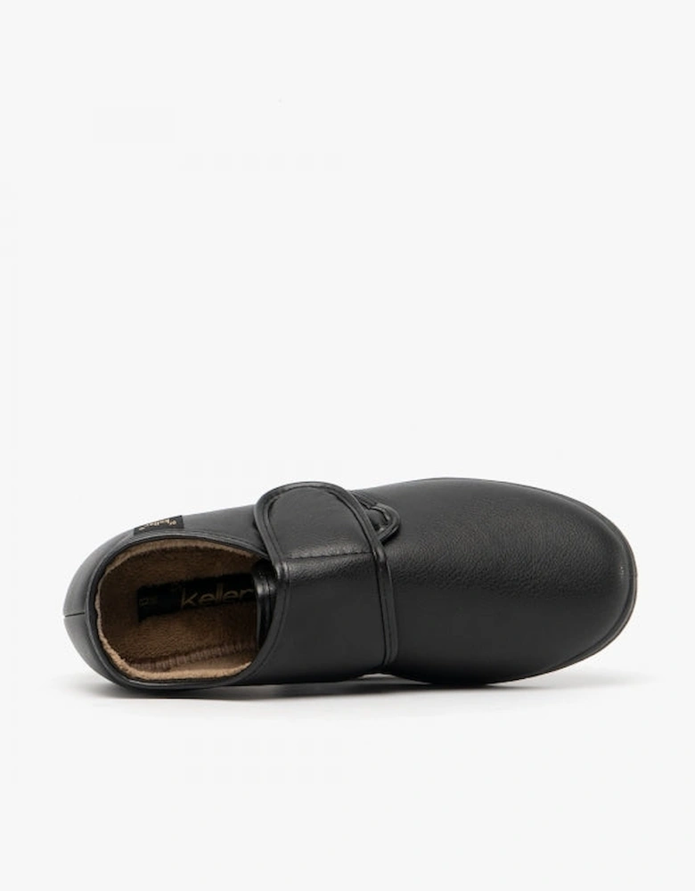 CHRIS Mens Full Slippers Black