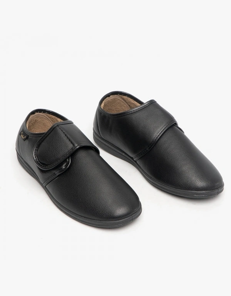 CHRIS Mens Full Slippers Black
