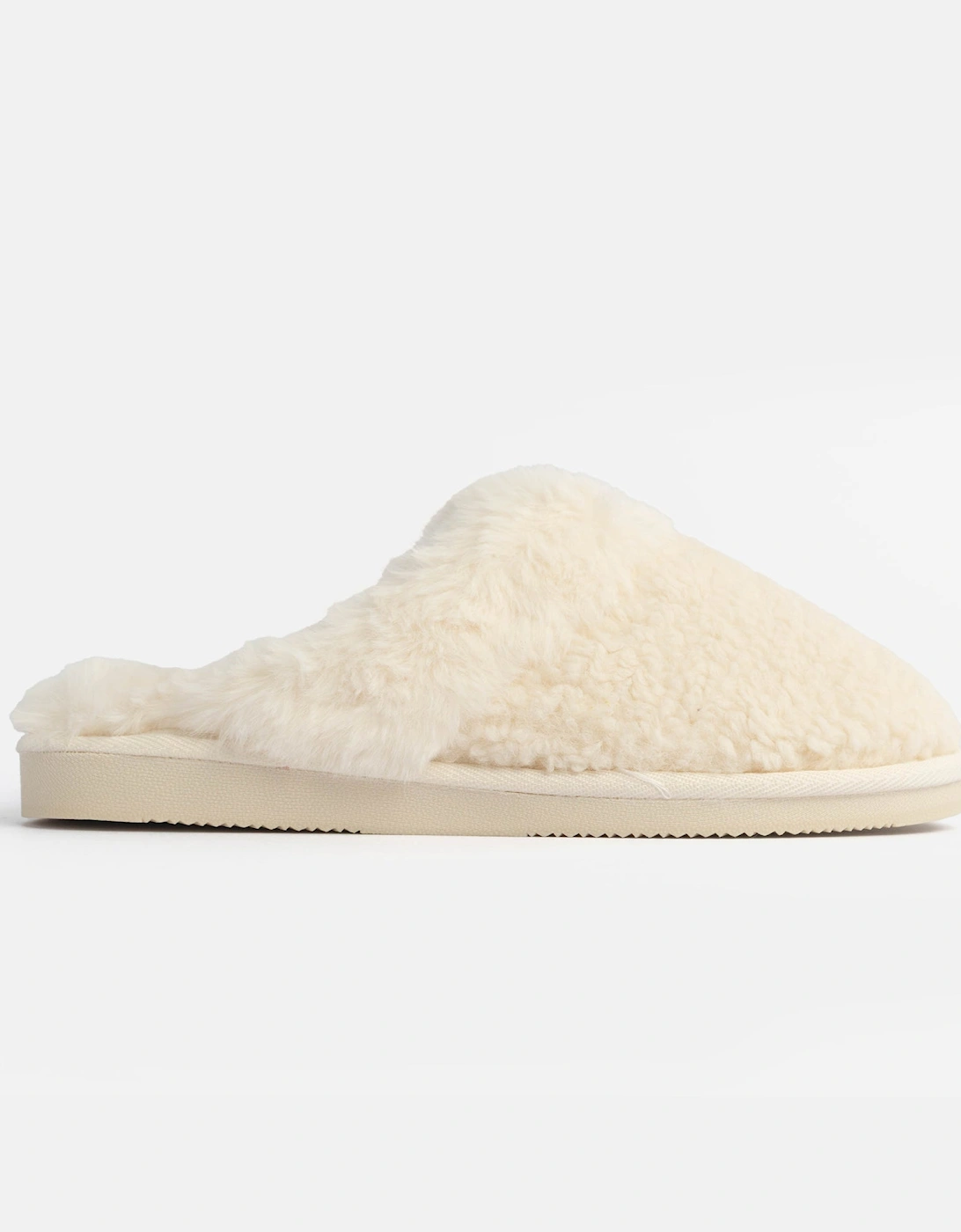 Jo & Joe HELGA Womens Mule Faux Fur Slippers Cream, 7 of 6