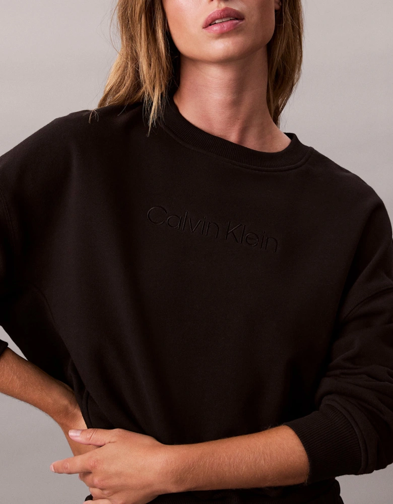 Womens Long Sleeve Pyjama Top Black