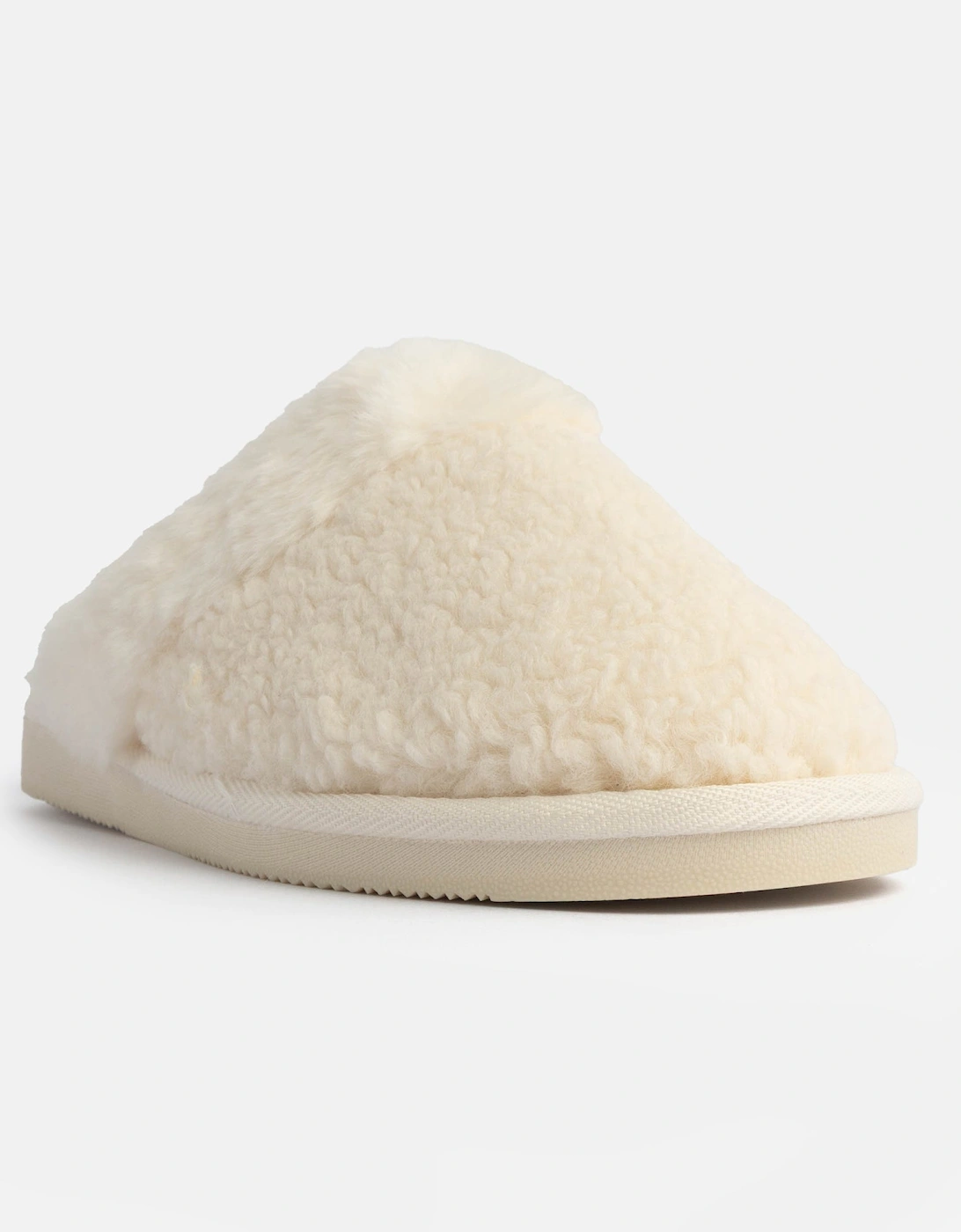 Jo & Joe HELGA Womens Mule Faux Fur Slippers Cream