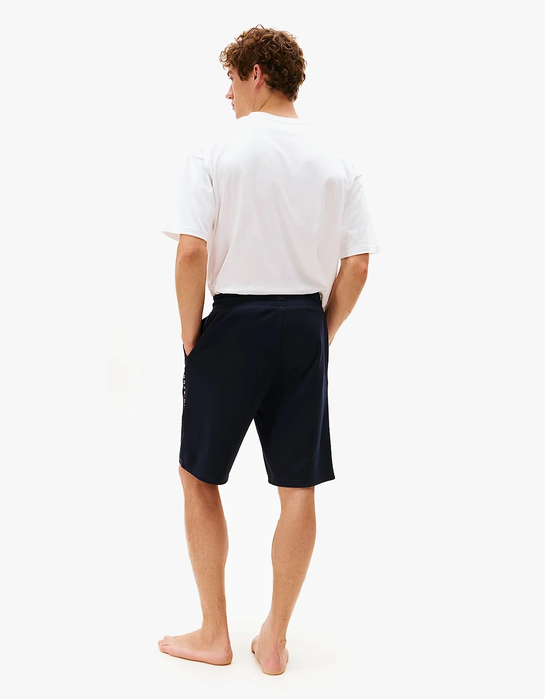 Mens TH Original Logo Terry Lounge Shorts Navy