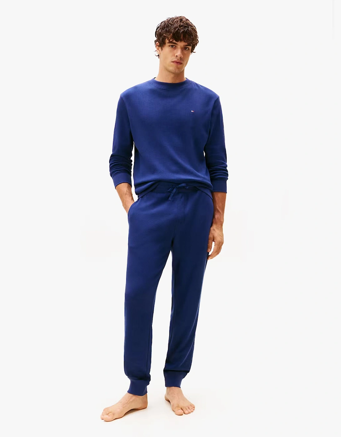 LS WAFFLE TOP Mens Loungewear Preppy Navy