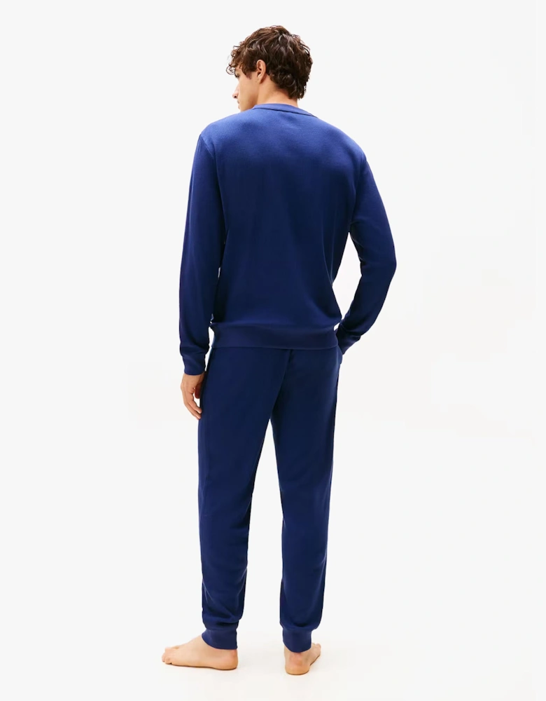 LS WAFFLE TOP Mens Loungewear Preppy Navy