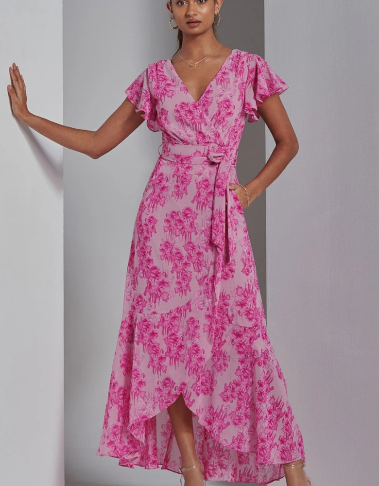 Haylie Frill Chiffon Maxi Dress