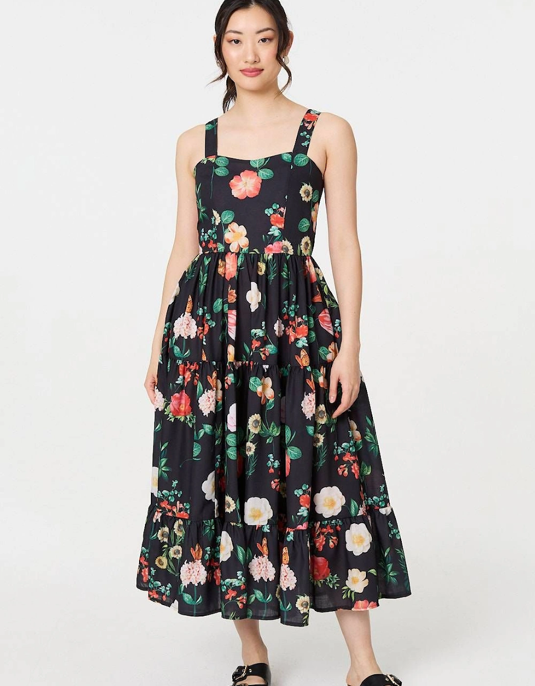 Floral Sleeveless Skater Midi Dress, 2 of 1