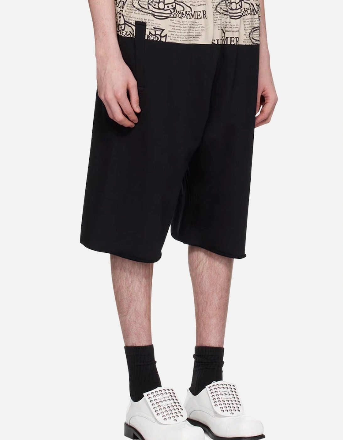 Men's Black Orb Print Bermuda Shorts