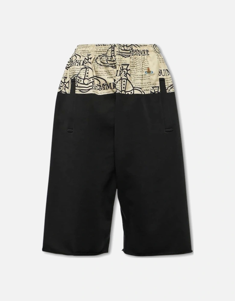 Men's Black Orb Print Bermuda Shorts