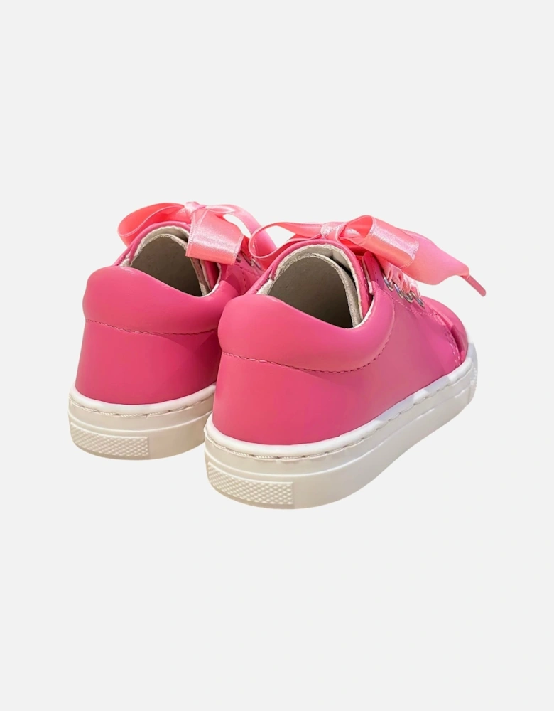 Fuchsia Leather Santiago Ribbon Trainers