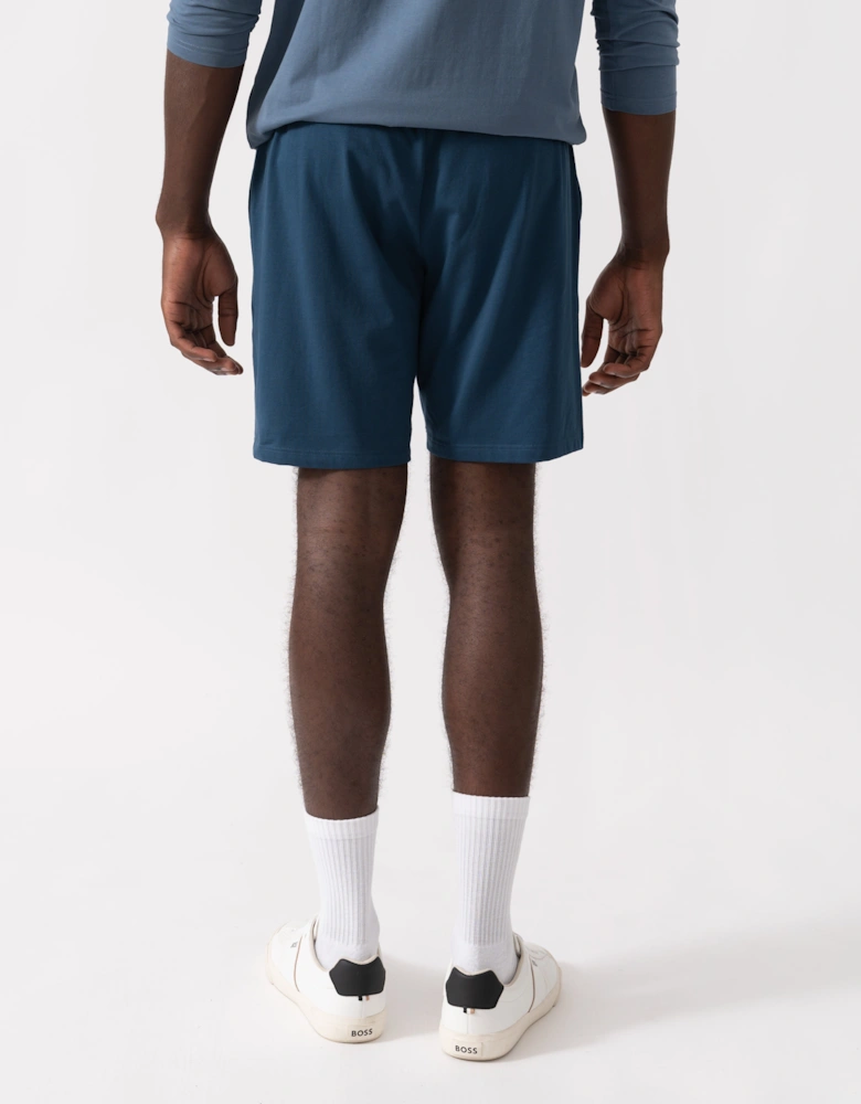 BOSS Orange Mix&Match Mens Stretch-Cotton Regular-Rise Loungewear Shorts with Embroidered Logo - Open Blue 480