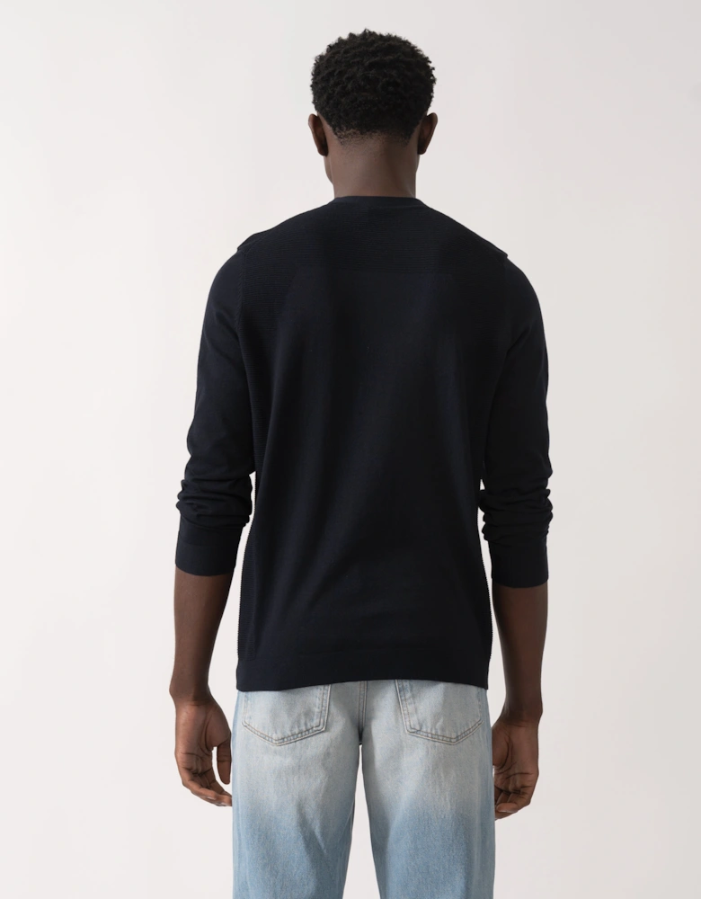BOSS Green Momentum-Lite Crew Neck Mens Jumper - Dark Blue 402