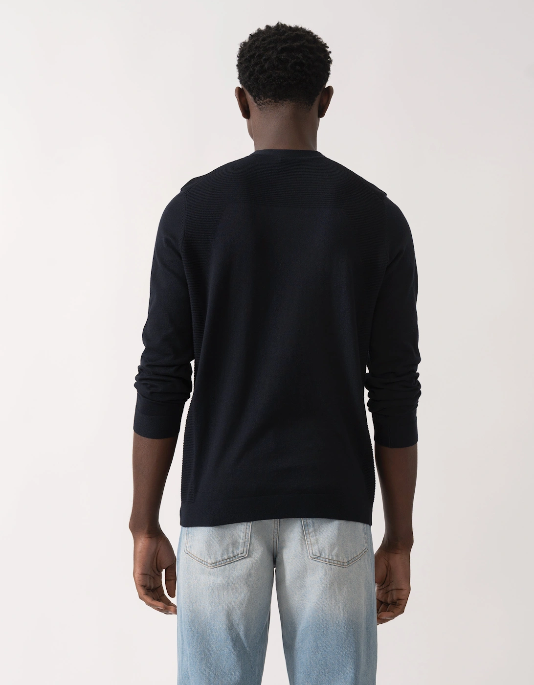 BOSS Green Momentum-Lite Crew Neck Mens Jumper - Dark Blue 402