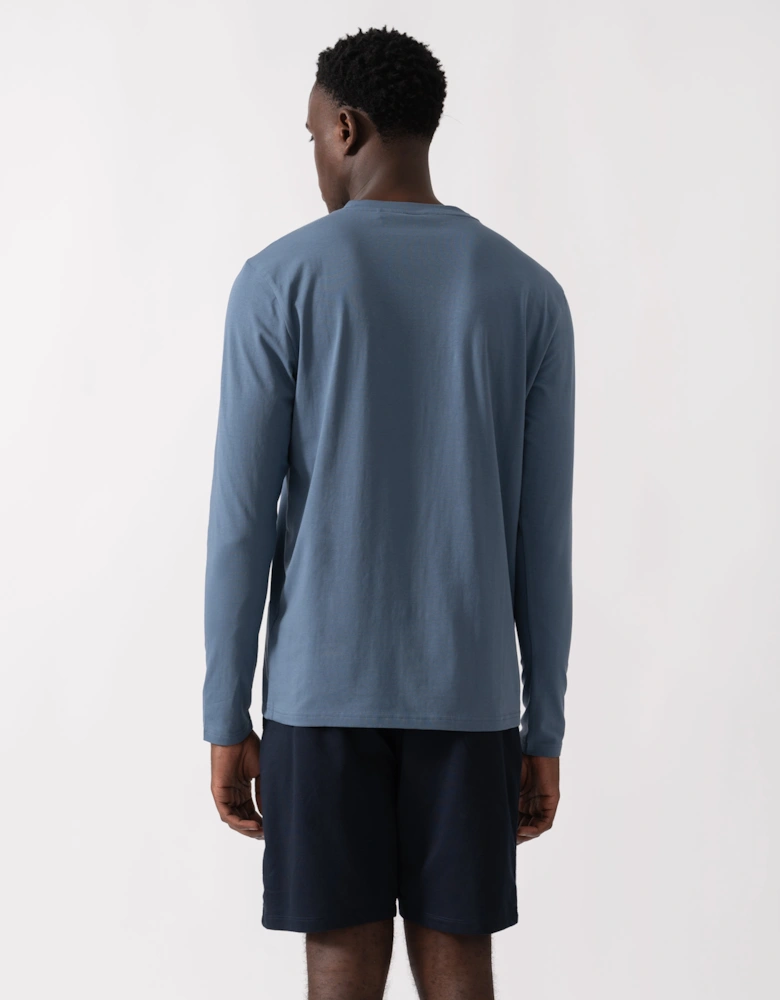 BOSS Orange Tchark Mens Long Sleeve Stretch Cotton T-Shirt - Open Blue 495