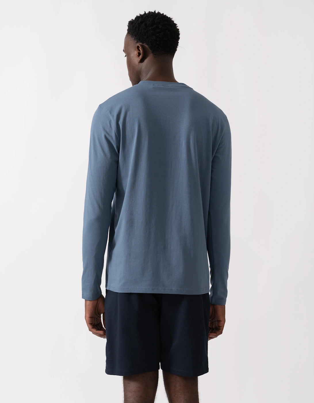BOSS Orange Tchark Mens Long Sleeve Stretch Cotton T-Shirt - Open Blue 495