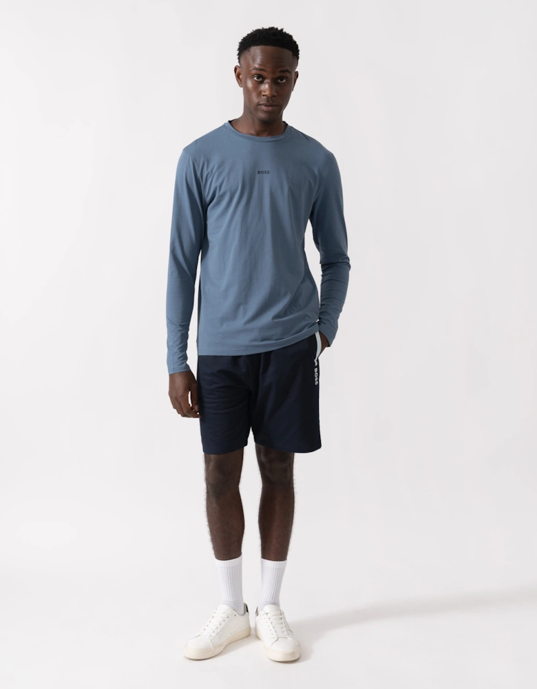 BOSS Orange Tchark Mens Long Sleeve Stretch Cotton T-Shirt - Open Blue 495