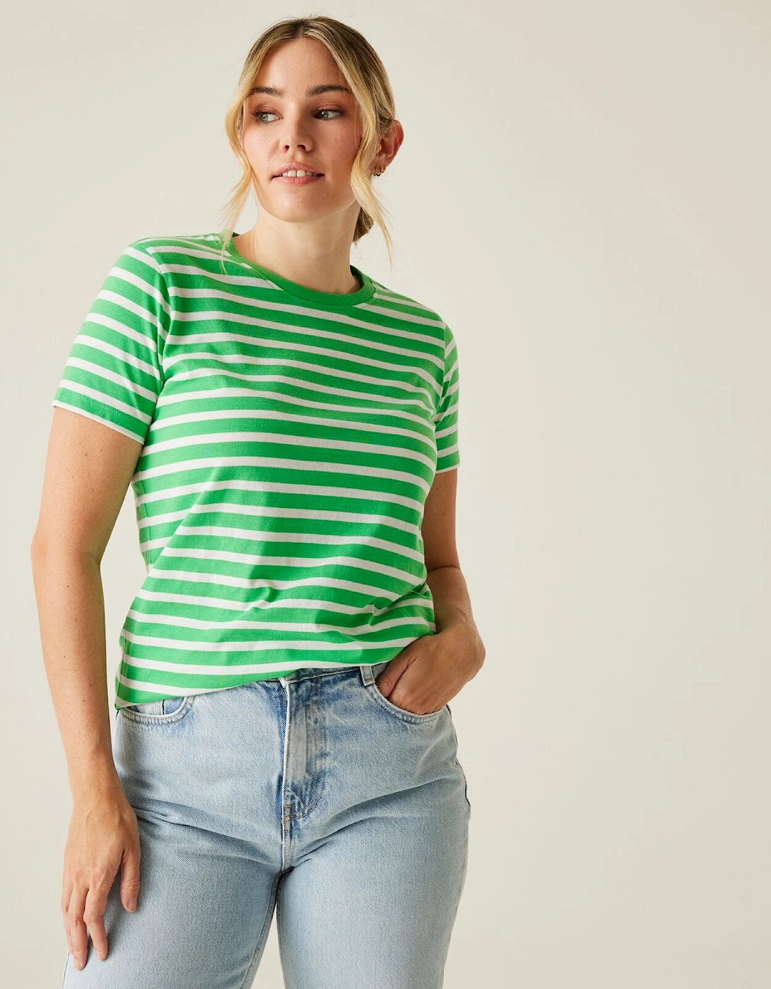 Womens Bayletta Striped Short Sleeve T-Shirt, 2 of 1