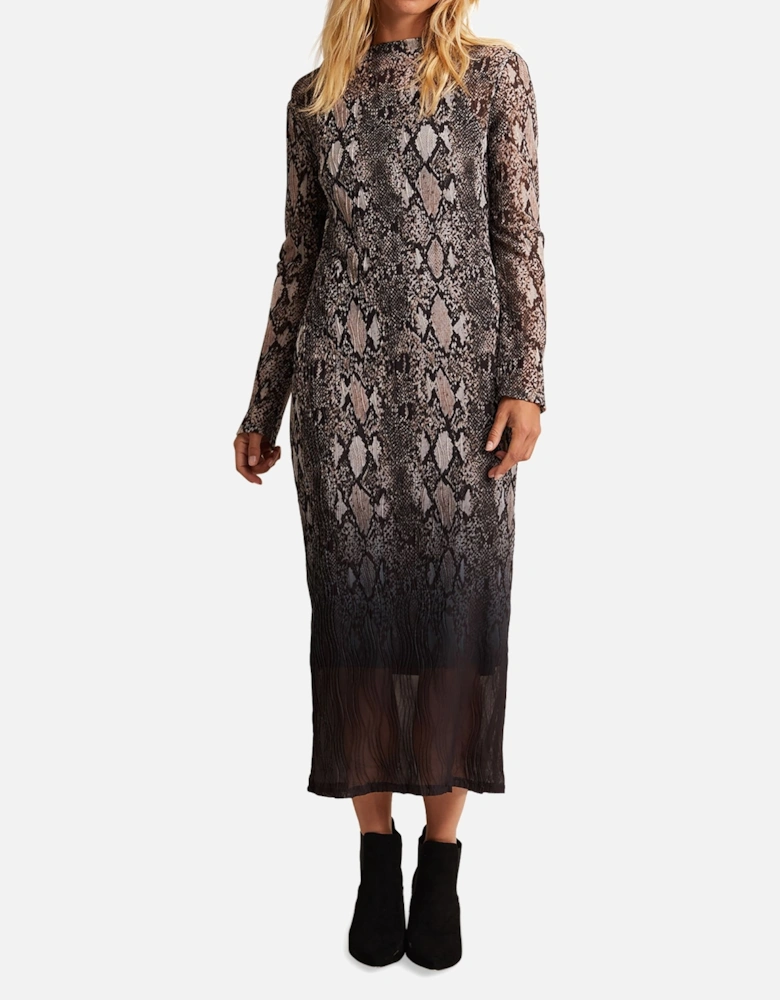 Alix Ombre Snake Midi Mesh Dress Snake