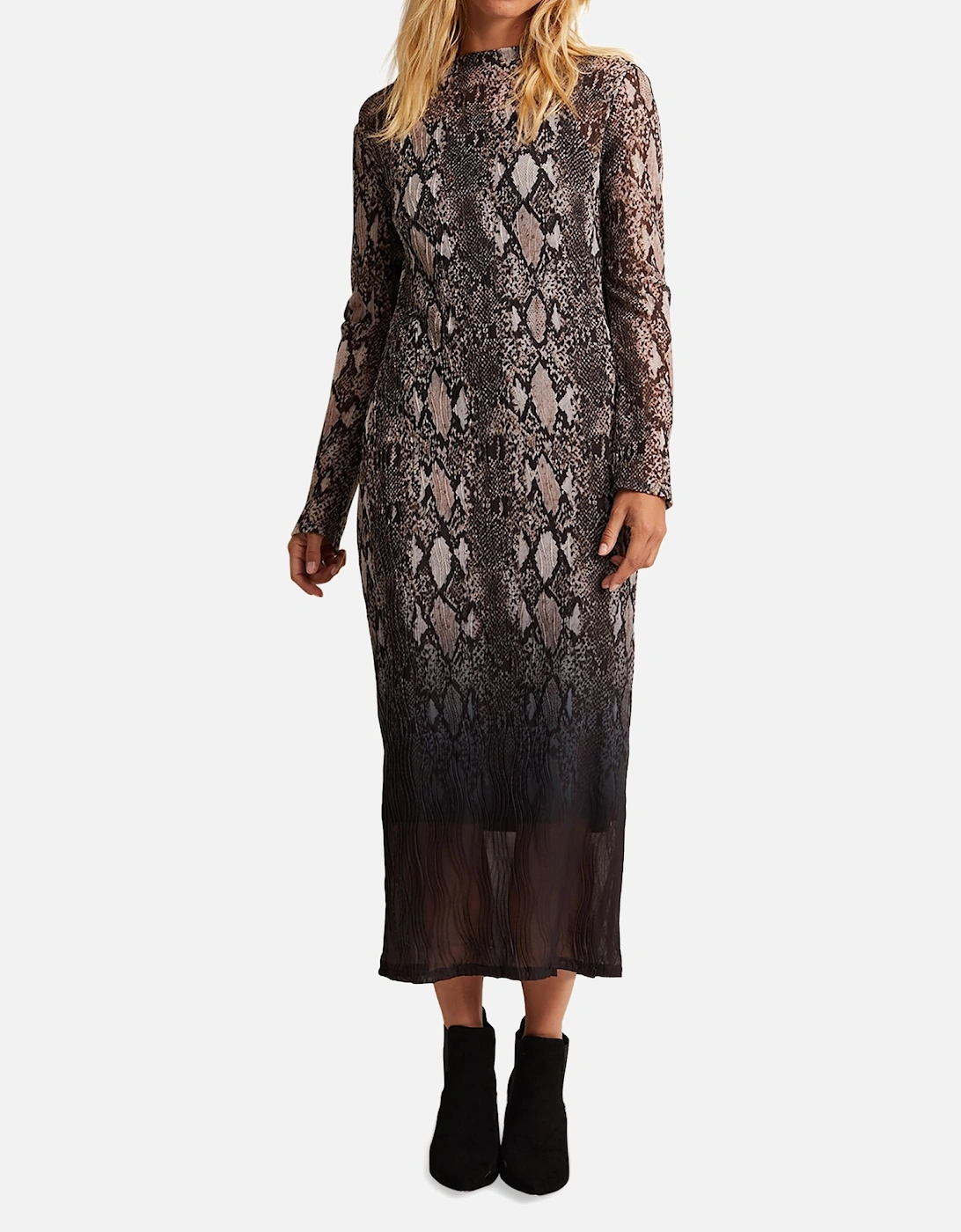 Alix Ombre Snake Midi Mesh Dress Snake, 2 of 1