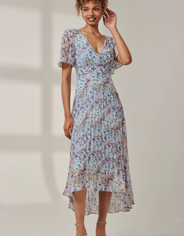 Meagan V-Neck Chiffon Maxi Dress