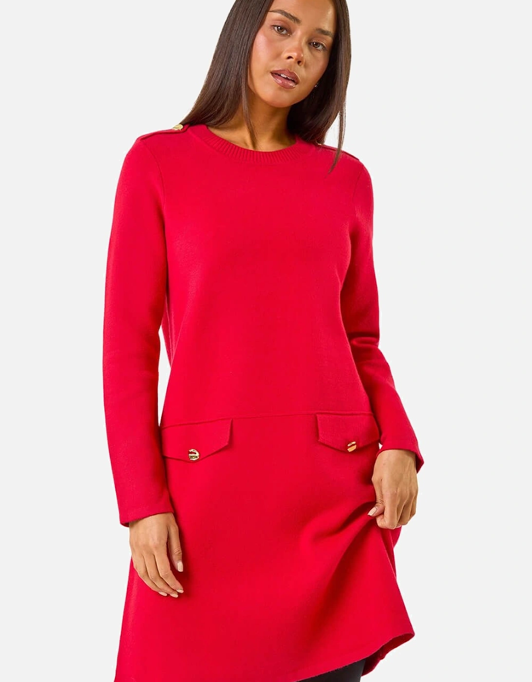 Petite Buttoned Knit Dress, 2 of 1