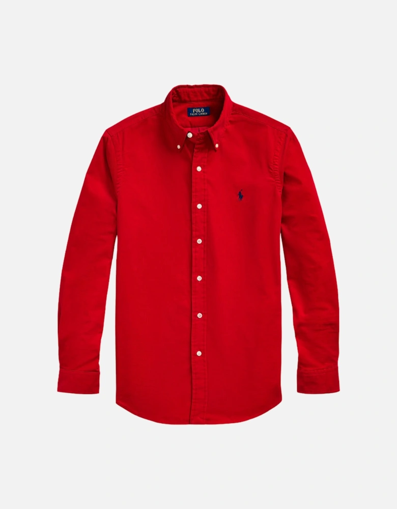 Red Long Sleeve Corduroy Shirt