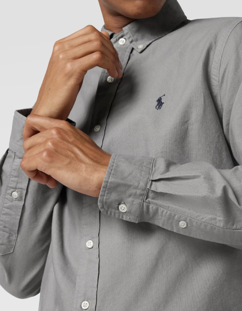 Grey Classic Fit Oxford Shirt