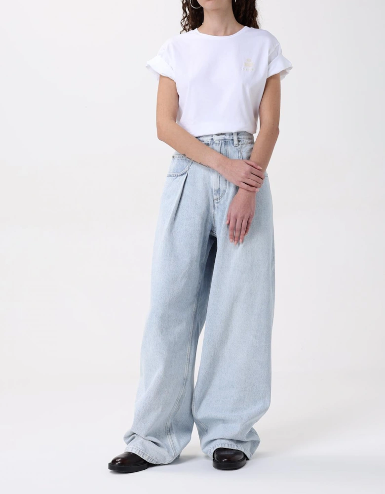 Relaxed Fit T-Shirt with Short Sleeves and Round Neckline