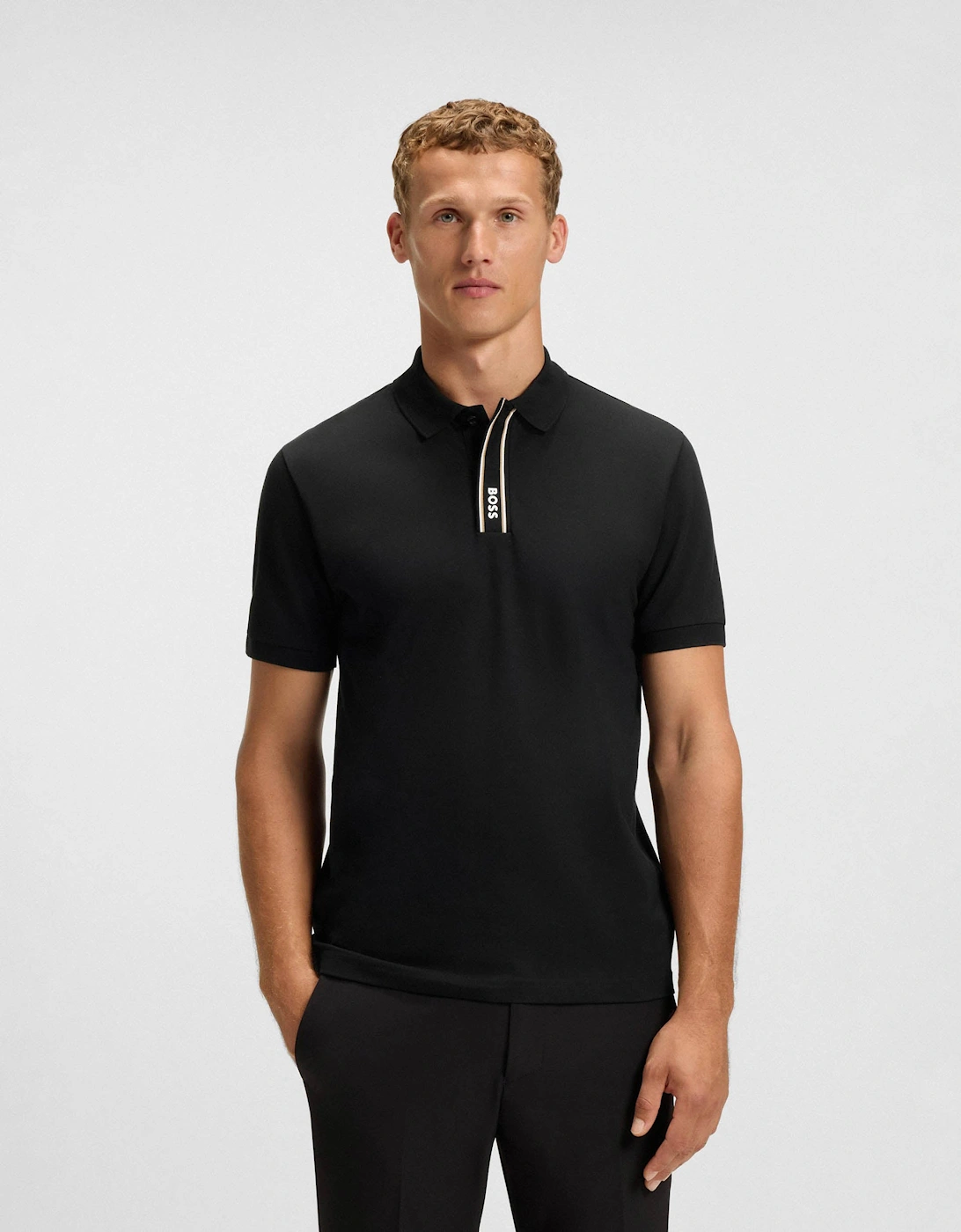 BOSS Green Paddy GOC Mens Polo Shirt - Black 001, 5 of 4