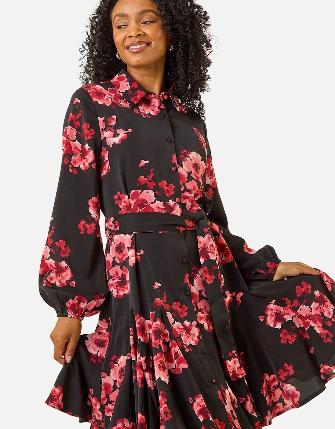 Petite Floral Print Shirt Dress, 2 of 1